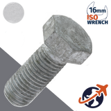 M10X1.5 ISO Hex Bolt,Steel 10.9 Hot Dip Galvanized,ISO 4017 - 16mm WAF