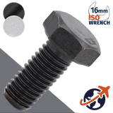 M10X1.5 ISO Hex Bolt,Steel 12.9 Zinc Plated,ISO 4014/4017 - 16mm WAF