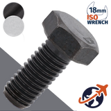 M12X1.75 ISO Hex Bolt,Steel 12.9 Zinc Plated,ISO 4014/4017 - 18mm WAF