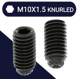 M10X1.5 Set Screw,Steel,Knurled Point