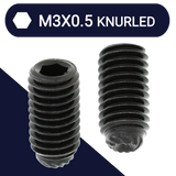 M3X0.5 Set Screw,Steel,Knurled Point