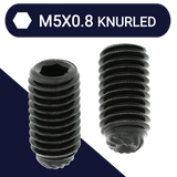 M5X0.8 Knurled Point Allen Set Screw - Steel 45H Black