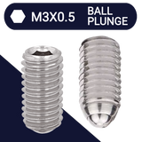 M3X0.5 Set Screw,Stainless Steel,Ball Plunge Point