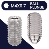 M4X0.7 Set Screw,Stainless Steel,Ball Plunge Point