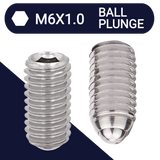 M6X1.0 Set Screw,Stainless Steel,Ball Plunge Point