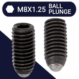 M8X1.25 Set Screw,Steel,Ball Plunge Point