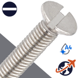 M3.5X0.6 Slotted Flat Head,DIN 963,A4 Stainless Steel