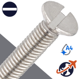 M3.5X0.6 Slotted Flat Head,DIN 963,A4 Stainless Steel
