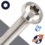 M8X1.25 Torx Pan Head Screw - A4 Stainless ISO 14583
