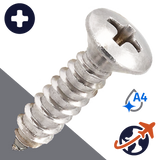 M2.9 Oval Phillips Tapping,DIN 7983-C,A4 Stainless Steel