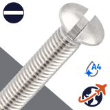 M3X0.5 Slotted Oval Head,DIN 964,A4 Stainless Steel
