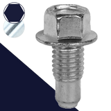 M12 Hex Flange - Drain Plug, Pilot Point
