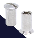 Oval Head Sleeve Nut,Slotted Drive,Stainless Steel A2