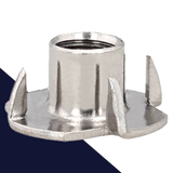 Tee Nut 4-Prong,Stainless Steel A2,Common Barrel Height