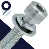 M4X0.7 Socket Head SEMS FW + LW - Steel 10.9 Zinc