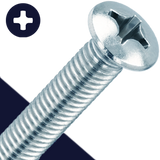 M5X0.8 Phillips Oval Head - Steel 4.8 Zinc DIN 966