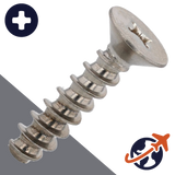 M3.5 Phillips Flat Thermoplastics Screw - A2 Stainless