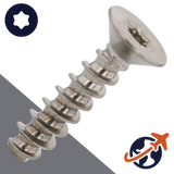 M2.5 Torx Flat Thermoplastics Screw - A2 Stainless