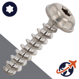 M2.0 Torx Pan Flange Thermoplastics Screw - A2 Stainless