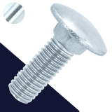 M8X1.25 Carriage Bolt,Steel Class 8.8 Zinc,DIN 603
