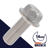 M10X1.25 Fine JIS Flange Bolt,Stainless Steel,JIS B-1189 / 14mm Wrench