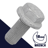 M12X1.5 Fine Flange Bolt,Steel Class 10.9 Zinc Flake,OEM Special / 18mm Wrench