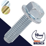 M6 JIS Flange Bolt,Steel Class 10.9 Zinc,JIS B-1189 / 10mm Wrench