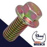 M10X1.5 Flange Bolt,Steel Class 10.9 Zinc,ISO 4162 / 13mm Wrench