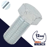 M8X1.25 Hex Bolt,Steel Class 8.8 Zinc,JIS B-1180 / Wrench 12mm