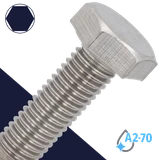 M4X0.7 Hex Bolt,Stainless Steel A2-50,DIN 933