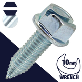 M6 Slotted Hex Flange,CA Type Thread,Body Bolt Zinc