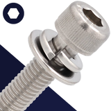 M5X0.8 SEMS Socket Head,Stainless Steel,Flat + Lock Washer