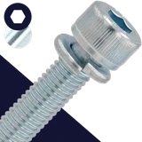 M5X0.8 SEMS Socket Head,Steel 10.9 Zinc Plated,Captive Lock Washer