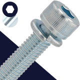M8X1.25 SEMS Socket Head,Steel 10.9 Zinc Plated,Captive Lock Washer