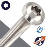 M3X0.5 Torx Pan Head,ISO 14583,A4 Stainless Steel