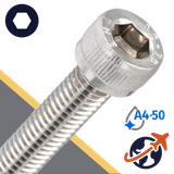 M1.6X0.35 Socket Head Cap Screw,A4-50 Stainless,ISO 4762