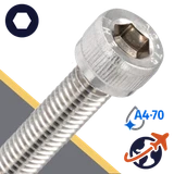 M10X1.5 Socket Head,A4-70 Marine Stainless,ISO 4762 / DIN 912