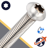 M10X1.5 Torx Button Head,ISO 7380-1 TX,A4 Stainless Steel