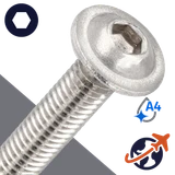 M10X1.5 Button Flange,A4 Stainless Steel,ISO 7380-2