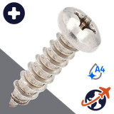 M2.9 Pan Phillips Tapping,DIN 7981-C,A4 Stainless Steel