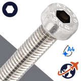 M10X1.5 Socket Head Low,A4 Marine Stainless,DIN 7984