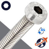 M10X1.5 Socket Head Low,A4 Marine Stainless,DIN 7984