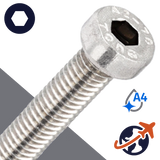 M10X1.5 Socket Head Low,A4 Marine Stainless,DIN 7984