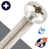 M2.5X0.45 Phillips Pan Head,DIN 7985,A4 Stainless Steel
