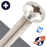 M2.5X0.45 Phillips Pan Head,DIN 7985,A4 Stainless Steel