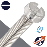 M4X0.7 Slotted Cheese Head Screw - A4-50 Stainless DIN 84