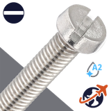 M6X1.0 Slotted Cheese Head - A4-70 Stainless DIN 84
