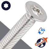 M10 Torx Flat Head,ISO 14581 TX,A4 Stainless Steel