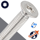 M10 Torx Flat Head,ISO 14581 TX,A4 Stainless Steel