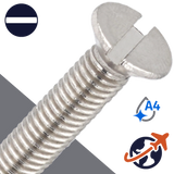 M3.5X0.6 Slotted Flat Head,DIN 963,A4 Stainless Steel